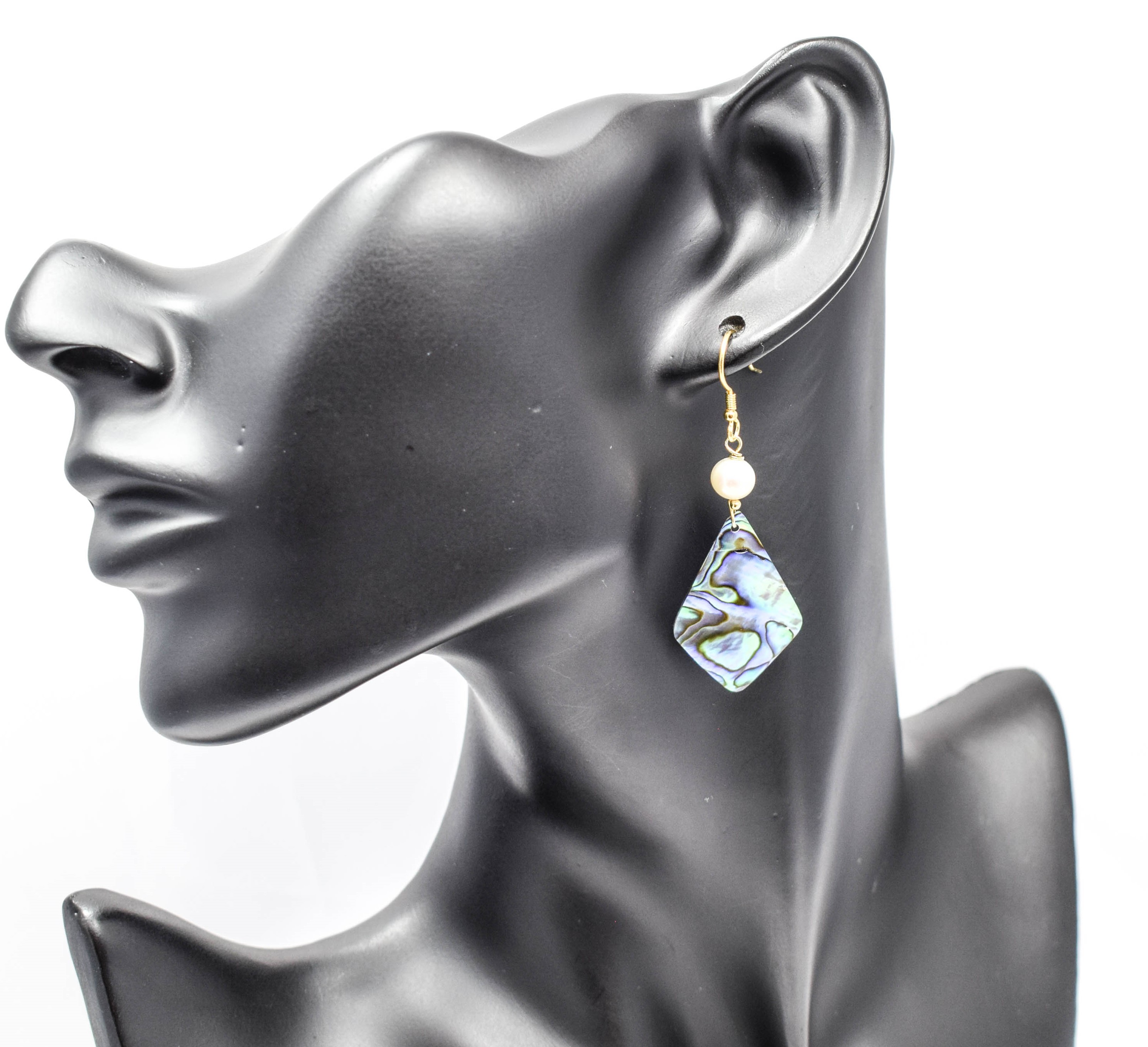 Pendentif Argent 925/1000 Et Nacre Paua/Abalone – Bleu Vert, Poinçonné, Neuf